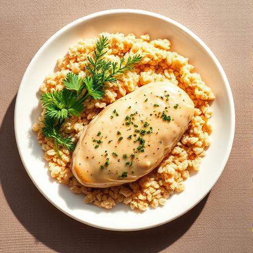 Pollo cremoso con avena