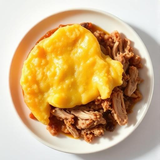 Pastel de pollo con puré de papa amarilla